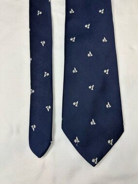 Classic Navy Men's Tie. #1 pattern embroidered. 55 inches